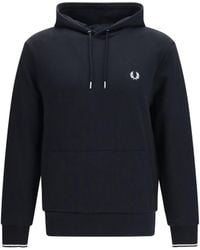 Fred Perry - Hoodie With Striped Cuffs - Lyst
