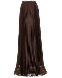 Valentino - Pleated Crepe De Chine Maxi Skirt - Lyst