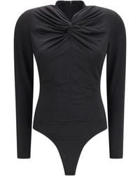 Nissa - Long-Sleeve Bodysuit With Twist Detail - Lyst