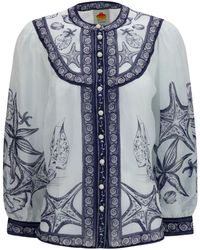 FARM Rio - Seaside Print Blouse Coast Scarf Off - Lyst