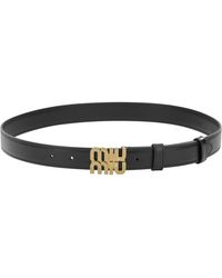 Miu Miu - Leather Belt With Logo - Lyst