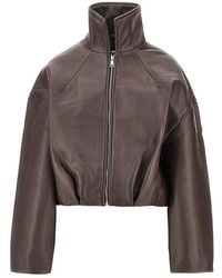 ROTATE BIRGER CHRISTENSEN - Leather Boxy Jacket - Lyst