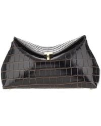 TOTEME - Croco-Embossed Leather T-Lock Clutchc - Lyst