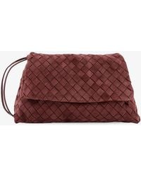 Bottega Veneta - Suede Giorno Crossbody Bag With Intrecciato Motif - Lyst