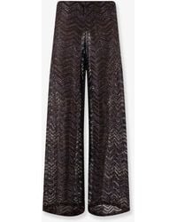 Missoni - Viscose Blend Trousers With Chevron Pattern - Lyst