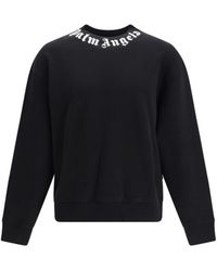 Palm Angels - Cotton Crewneck Sweatshirt With Logo - Lyst