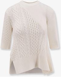 Sacai - Asymmetrical Cotton Blend Sweater - Lyst