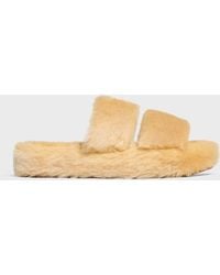 Celine - Triomphe Shearling Slides - Lyst