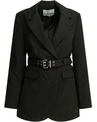 Ganni - Crepe Blazer - Lyst