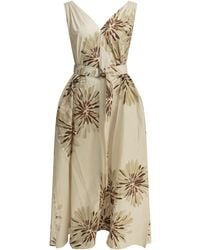 Brunello Cucinelli - "Bloom Print" Midi Dress - Lyst