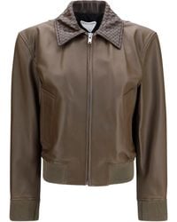 Bottega Veneta - Glossy Leather Jacket - Lyst
