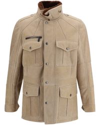 Brunello Cucinelli - Waxed Shearling Safari Jacket - Lyst