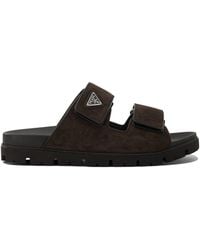 Prada - Suede Slides - Lyst