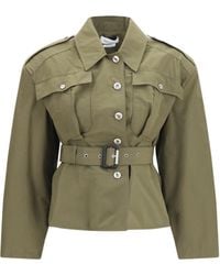 McQueen - Jacket Cropped Belted High-Neck - Lyst