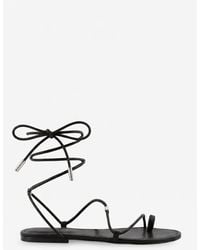 Celine - Leather Sandals With Metal Triomphe Logo - Lyst