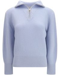 forte_forte - Forte_Forte Wool And Cashmere Half Zip Sweater - Lyst