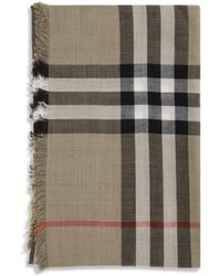 Burberry - Check Reversible Wool And Silk Scarf - Lyst