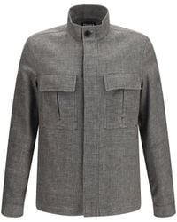 ZEGNA - High-Collar Shirt Jacket - Lyst