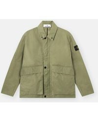 Stone Island - Coach Jacket With Pigmented Wax Coating - Lyst
