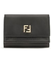 Fendi - Ff Mini Trifold Leather Wallet - Lyst
