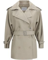 Max Mara - Short Cotton Trench Coat - Lyst