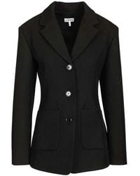 Loewe - Wool Blend Single Breasted Blazer Jacket - Lyst
