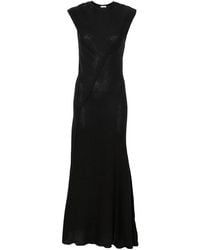 The Attico - Scooped Back Wool Long Dress - Lyst