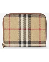 Burberry - Coated Canvas Check Wallet - Lyst