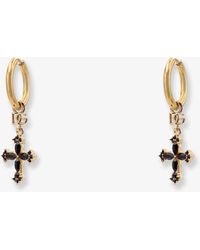 Dolce & Gabbana - Brass Earrings With Rhinestones - Lyst