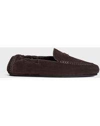 Celine - Adam Suede Leather Loafers - Lyst