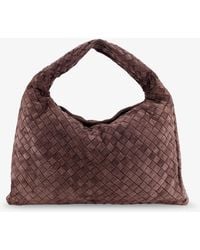 Bottega Veneta - Hop Leather Shoulder Bag With Intrecciato Effect - Lyst