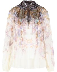 Zimmermann - 'Luna Billow' Viscose Blouse - Lyst