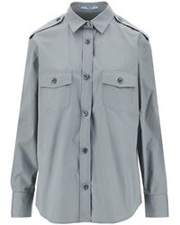 Prada - Poplin Shirt With Utility Details - Lyst