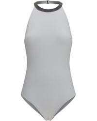 Brunello Cucinelli - One-Piece Swimsuit With Monili Embellishment - Lyst