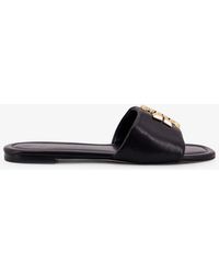 Tory Burch - Eleanor Leather Flat Sandals - Lyst