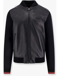 Gucci - Leather And Wool Jacket - Lyst