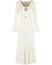 Self-Portrait - Self Portrait 'Floral Crochet' Midi Dress - Lyst