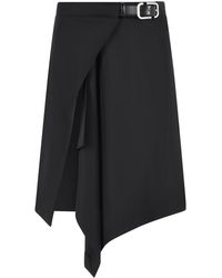 The Attico - Virgin Wool Midi Skirt - Lyst