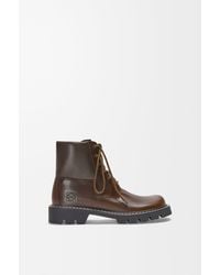 Loewe - Sierra Combat Ankle Boots Dark Khaki - Lyst