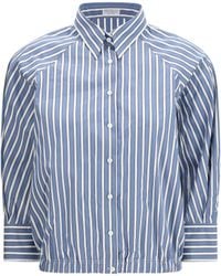 Brunello Cucinelli - Shadow Stripe Poplin Shirt - Lyst