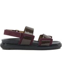 Marni - "Fussbett" Leather Sandals - Lyst