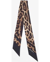 Dolce & Gabbana - Dolce & Gabbana Silk Bandeau Animal Print - Lyst