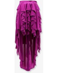 ACTUALEE - Satin Ruffled Skirt - Lyst