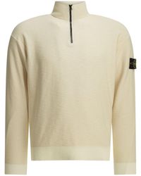 Stone Island - Half Zippered Cotton Knitwear - Lyst