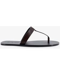 Saint Laurent - Babylone Leather Sandals - Lyst