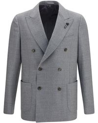 Lardini - Double-Breasted Wool-Blend Jacket - Lyst