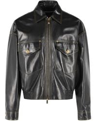 Versace - Leather Jacket - Lyst