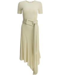 Alaïa - Alaïa Draped Midi Dress - Lyst