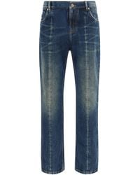 Versace - Distressed Straight-Leg Jeans - Lyst
