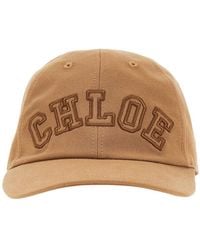 Chloé - Logo Embroidery Cotton Baseball Cap - Lyst